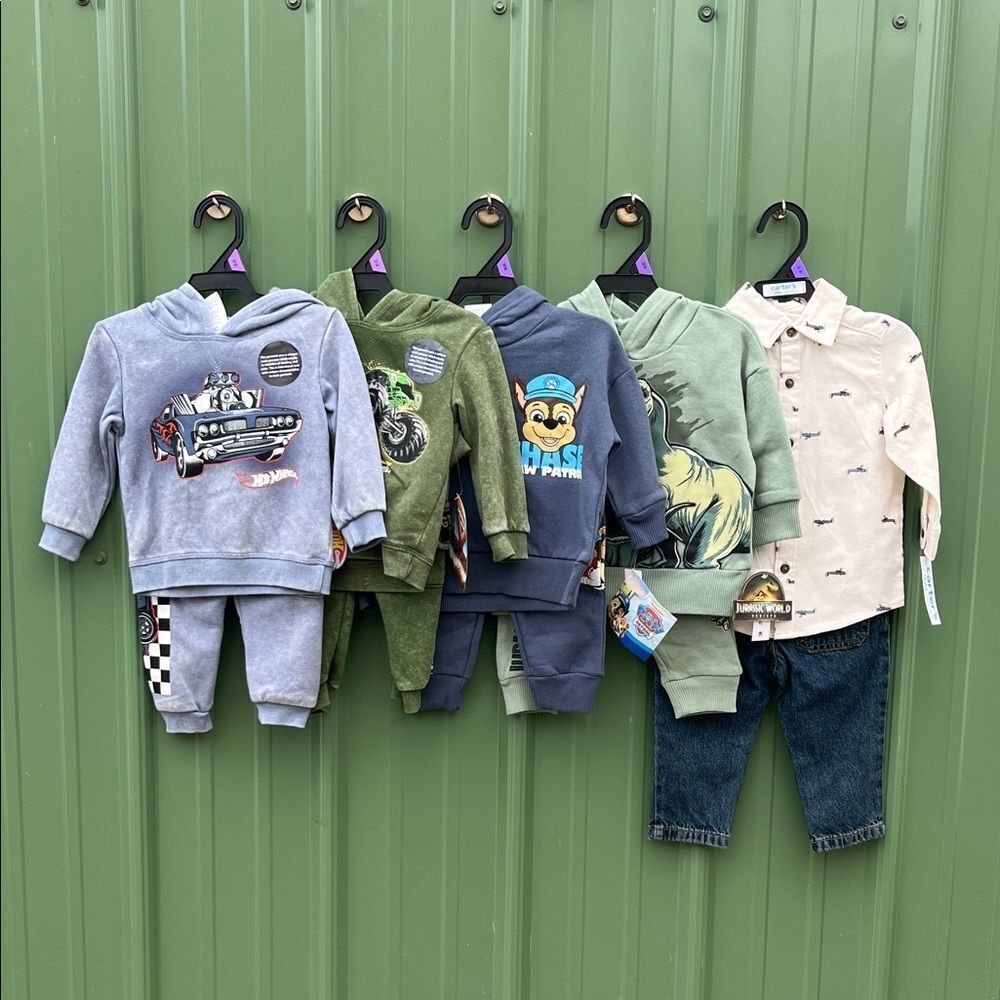 Graphic Hoodies & Pants 4, 2-Piece Sets & Button Down Shirt & Jeans Size 12M